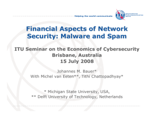 Financial Aspects of Network Security: Malware and Spam Brisbane, Australia
