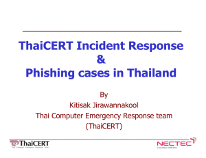 ThaiCERT Incident Response &amp; Phishing cases in Thailand By