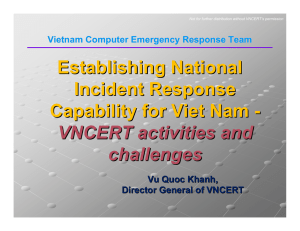 Establishing National Incident Response Capability for Viet Nam -