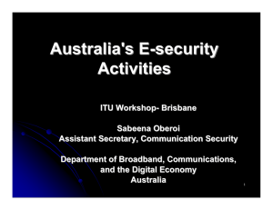 Australia's E - security Activities