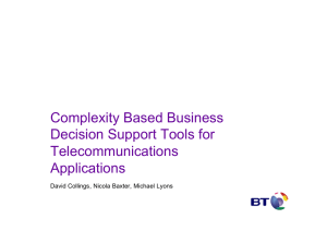 Complexity Based Business Decision Support Tools for Telecommunications Applications