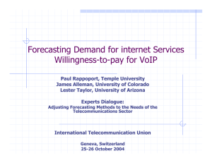 Forecasting demand for Internet services: Willingness-to-pay for VoIP