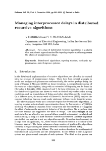 Managing  interprocessor  delays  in distributed recursive  algorithms Sadhana,