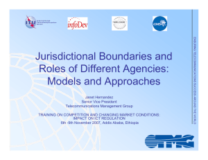 Jurisdictional Boundaries and Roles of Different Agencies: Models and Approaches