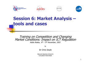 Session 6: Market Analysis – tools and cases