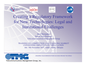 Creating a Regulatory Framework for New Technologies: Legal and Institutional Challenges