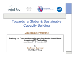 Towards  a Global &amp; Sustainable Capacity Building Discussion of Options