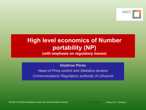 High level economics of Number portability (NP)