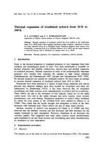 Thermal  expansion  of  irradiated  nylon-6 ... 340  K