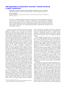 Self-organization of polyaniline nanorods: Towards achieving a higher conductivity Heinz Amenitsch
