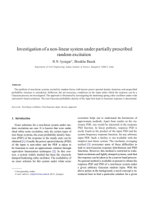 Investigation of a non-linear system under partially prescribed random excitation R.N. Iyengar