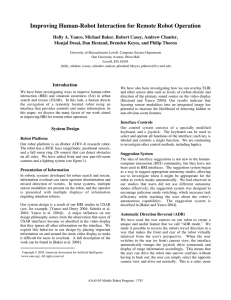 Improving Human-Robot Interaction for Remote Robot Operation