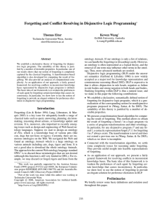 Forgetting and Conflict Resolving in Disjunctive Logic Programming Thomas Eiter Kewen Wang