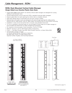 Cable Management - RCM+™ RCM+ Rack Mounted Vertical Cable Manager