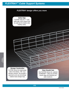 FLEXTRAY Cable Support Systems FLEXTRAY design offers you more Safety Edge