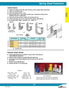 Spring Steel Fasteners Cable Hooks