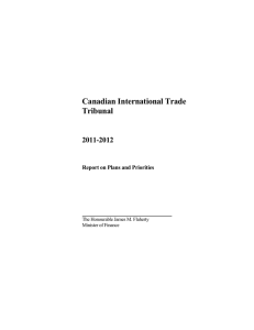 Canadian International Trade Tribunal 2011-2012 Report on Plans and Priorities