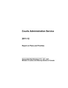 Courts Administration Service 2011-12 Report on Plans and Priorities