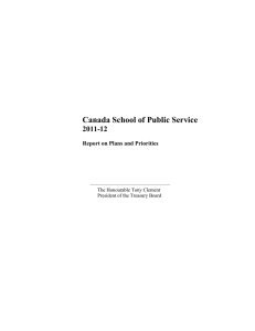 Canada School of Public Service 2011-12 Report on Plans and Priorities