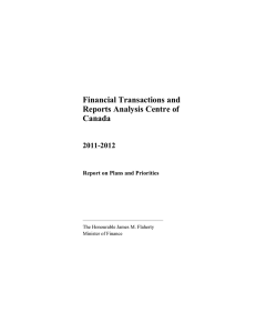 Financial Transactions and Reports Analysis Centre of Canada 2011-2012