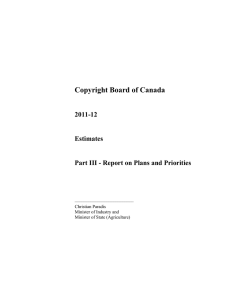 Copyright Board of Canada 2011-12 Estimates