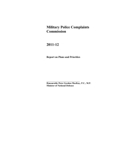 Military Police Complaints Commission 2011-12