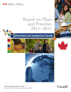 Report on Plans and Priorities 2011–2012 Citizenship and Immigration Canada