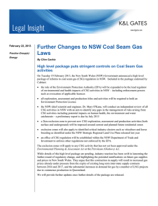 Further Changes to NSW Coal Seam Gas Laws