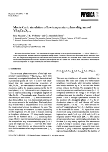 PHYSICA Monte  Carlo simulation of low temperature  phase diagrams ... YBazCu306+x