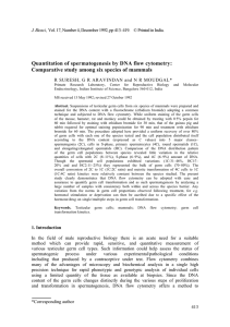 Quantitation of spermatogenesis by DNA flow cytometry: J. Biosci.,