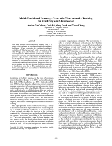 Multi-Conditional Learning: Generative/Discriminative Training for Clustering and Classification