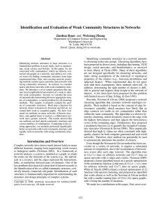 Identification and Evaluation of Weak Community Structures in Networks Jianhua Ruan