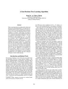 A Fast Decision Tree Learning Algorithm Jiang Su and Harry Zhang