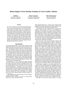 Robust Support Vector Machine Training via Convex Outlier Ablation Linli Xu