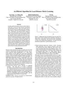 An Efficient Algorithm for Local Distance Metric Learning Liu Yang Rahul Sukthankar