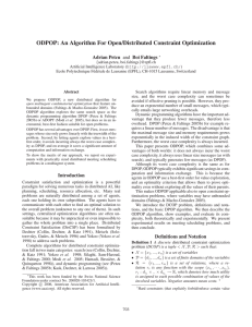 ODPOP: An Algorithm For Open/Distributed Constraint Optimization Adrian Petcu