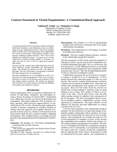Contract Enactment in Virtual Organizations: A Commitment-Based Approach Yathiraj B. Udupi