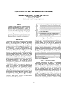 Negation, Contrast and Contradiction in Text Processing Language Computer Corporation
