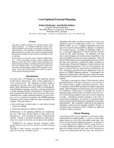 Cost-Optimal External Planning Stefan Edelkamp and Shahid Jabbar