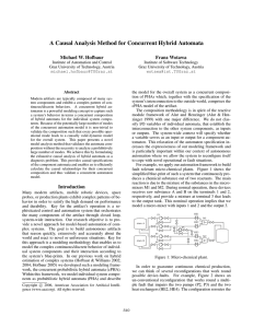A Causal Analysis Method for Concurrent Hybrid Automata Michael W. Hofbaur