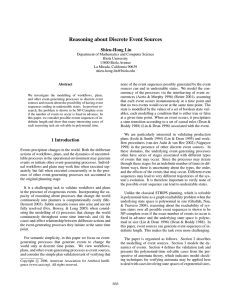 Reasoning about Discrete Event Sources Shieu-Hong Lin