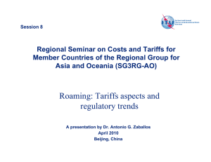 Regional Seminar on Costs and Tariffs for Asia and Oceania (SG3RG-AO)