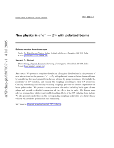 New physics in e e → Zγ with polarized beams +