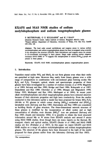 EXAFS  and  MAS  NMR  studies ... molybdophosphate  and  sodium  tungstophosphate  glasses