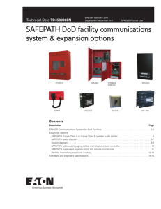 SAFEPATH DoD facility communications system &amp; expansion options TD450036EN Contents