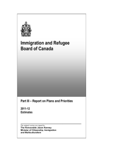 Immigration and Refugee Board of Canada _____________________________