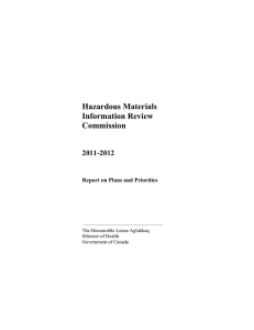 Hazardous Materials Information Review Commission 2011-2012