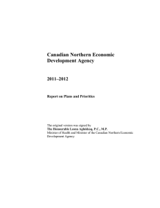Canadian Northern Economic Development Agency 2011–2012 Report on Plans and Priorities