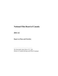 National Film Board of Canada 2011-12  Report on Plans and Priorities
