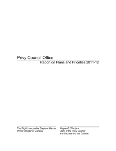 Privy Council Office Report on Plans and Priorities 2011-12